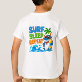 🐠 サーフィン カートゥーン 夏のスタイル キッズ 🌊 Tシャツ (裏面)