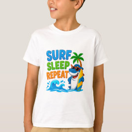 🐠 サーフィン カートゥーン 夏のスタイル キッズ 🌊 Tシャツ