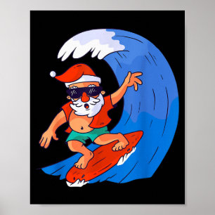 サーフィン サンタクロース クリスマス プレゼント ポスター