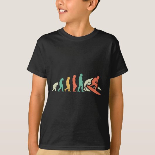 サーフィン サーファー サーフボード エボリューション Tシャツ (正面)