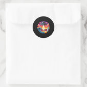 サーフィン サーファー 波 海 夕日 宇宙 スペース ラウンドシール (バッグ)
