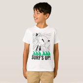 サーフィン サーフボード ネコ キッズTシャツ Tシャツ (正面フル)