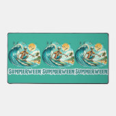 サーフィン・スケルトンのサマーウィーン・ビーチ・バイブス デスクマット (正面)