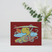 サーフィン ハロウィン タコ ポストカード (スタンド正面)