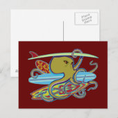 サーフィン ハロウィン タコ ポストカード (正面/裏面)