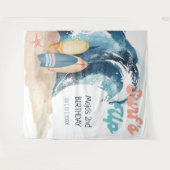 サーフィン バースデー | トロピカルビーチ サーフィン バースデー タペストリー (正面(横))