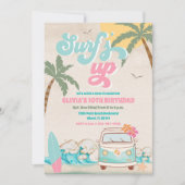 サーフィン バースデー ビーチ パーティー 招待状 (正面)