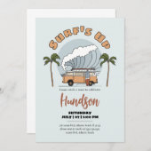サーフィン バースデー ビーチ 誕生日 招待状 カード (正面/裏面)