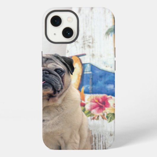 サーフィン・パグ iPhoneケース (裏面)