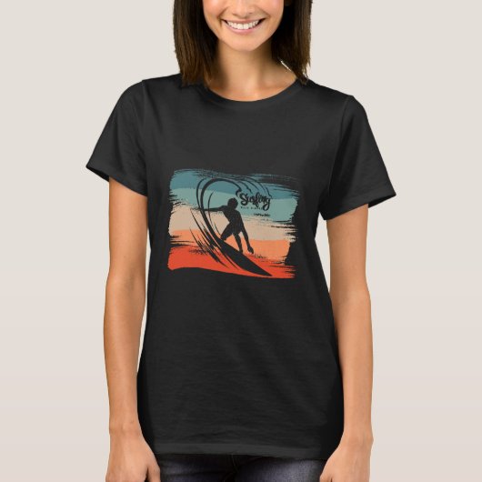 サーフィン ビーチ サーファー ボード サーフ Tシャツ (正面)