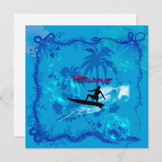 サーフィン 招待状 (正面/裏面)
