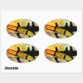 サーフィン 楕円形シール (シート)