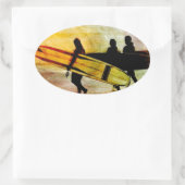 サーフィン 楕円形シール (バッグ)