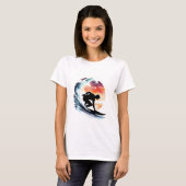 サーフィン(水彩画) Tシャツ (正面フル)
