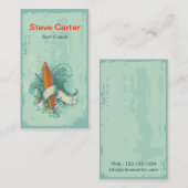 サーフィン、波のコーチのトレーナーのマスターのウォーター・スポーツ 名刺 (正面/裏面)