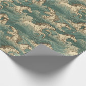 サーフィン、海、波、海の馬 ラッピングペーパー (角)