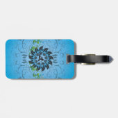 サーフィン、青い背景のsurfboarder ラゲッジタグ (裏面横)