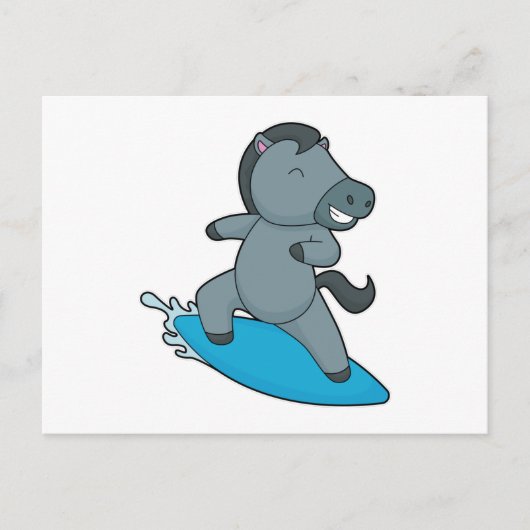 サーフィン 馬 水スポーツ ポストカード (正面)