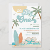 サーフィン 1歳 誕生日招待状 招待状 (正面)