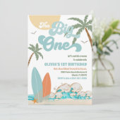 サーフィン 1歳 誕生日招待状 招待状 (スタンド正面)