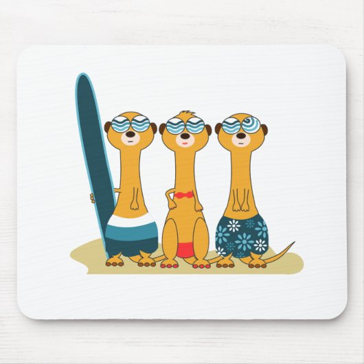 サーフィンMeercats マウスパッド (正面)