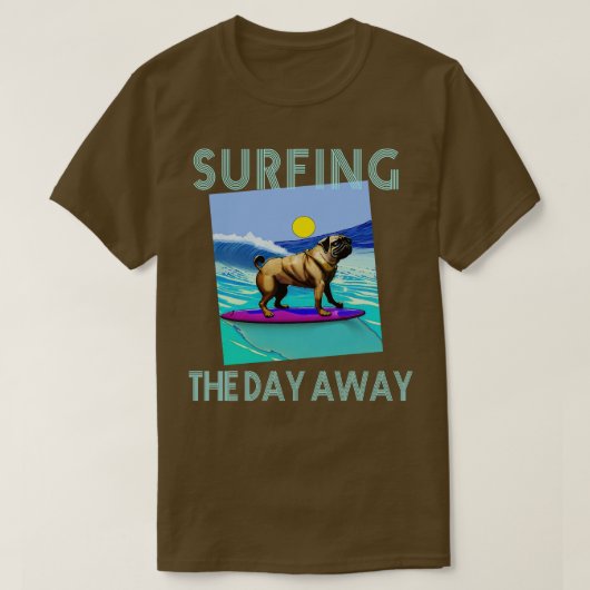 サーフィンPUG Tシャツ (デザイン正面)
