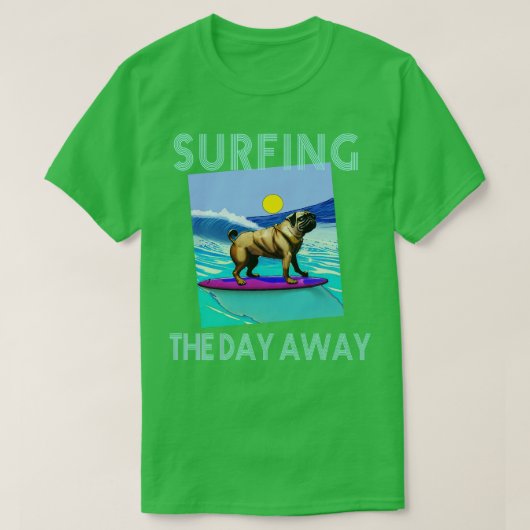 サーフィンPUG Tシャツ (デザイン正面)