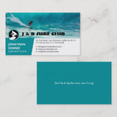サーフインストラクター |サーフボードのアクティブレクリエーション 名刺 (正面/裏面)