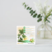 サーフインストラクター |サーフボードのアクティブ休暇 スクエア名刺 (スタンド正面)