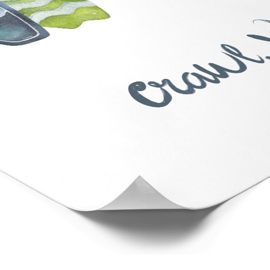 サーフウォータカラーベビー子供部屋プリントサーフボード ポスター (角)