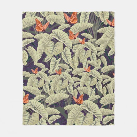 サーフェスバタフライパターンをデザインしたアート、アート、co フリースブランケット (正面)