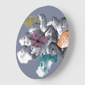 サーフェスパターン – 魚のスイミング ラージ壁時計 (傾斜)