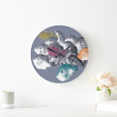 サーフェスパターン – 魚のスイミング ラージ壁時計 (ホーム)