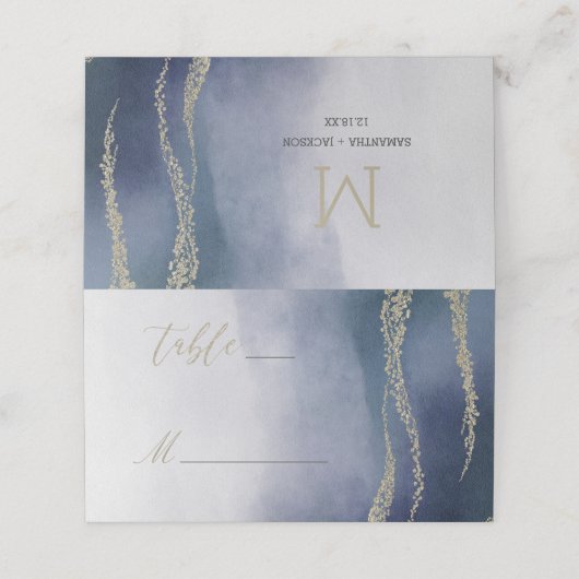 サーフエレガントテーブル番号の淡水色 プレイスカード (外部開封)