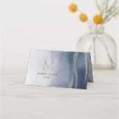 サーフエレガントテーブル番号の淡水色 プレイスカード (裏面)