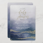 サーフエレガントベイビーシャワーインビタティの水彩 招待状 (正面/裏面)