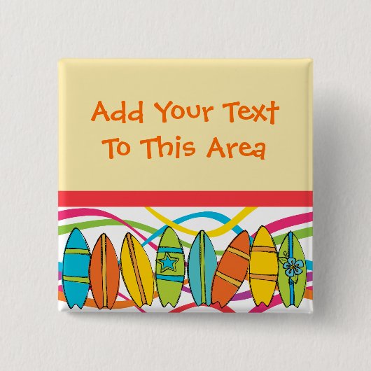 サーフカスタムボードボタン 缶バッジ (正面)