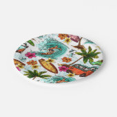 サーフカッコいいビーチパターン ペーパープレート (アングル)