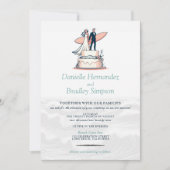 サーフカップル結婚式招待状 招待状 (正面)