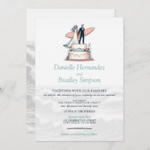 サーフカップル結婚式招待状