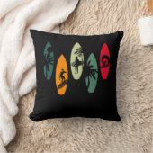 サーフカラフルボードヴィンテージハワイサーフィン恋人 クッション (ブランケット)