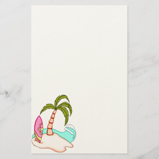 サーフカラフルボード島2文房具 便箋 (正面)