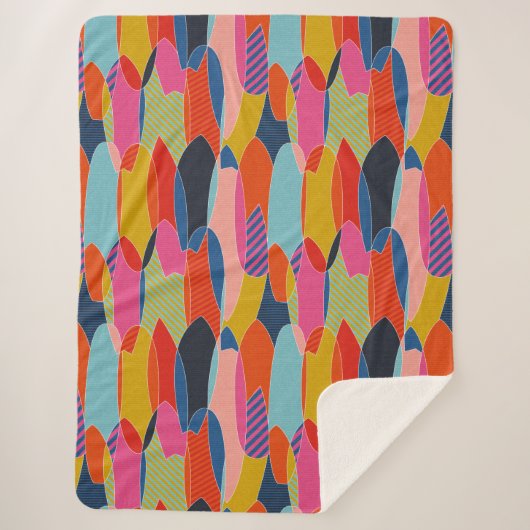 サーフカラフルボー シェルパブランケット (正面)