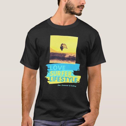 サーフカルチャーウィンドサーファーデザイン Tシャツ (正面)