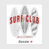サーフクラブサマービーチバケーションおもしろいヴィンテージ シール (シート)