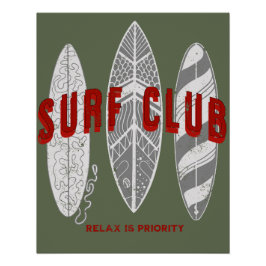 サーフクラブサマービーチバケーションおもしろいヴィンテージ ポスター