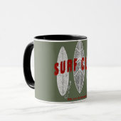 サーフクラブサマービーチバケーションおもしろいヴィンテージ マグカップ (正面左)