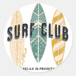 サーフクラブサマービーチバケーションおもしろいヴィンテージ ラウンドシール