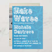 サーフクールァー卒業パーティーの写真 招待状 (正面/裏面)