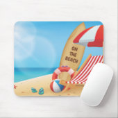 サーフクールボードでビーチの夏 マウスパッド (マウス)